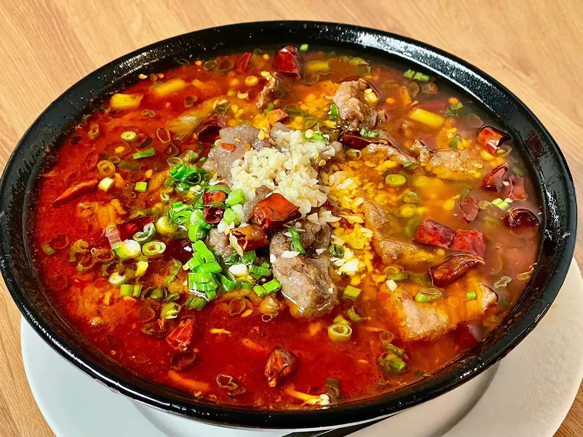 Sichuan Spicy Beef Soup at Royal Taste Bistro，a Chinese Restaurant in Monterey Park