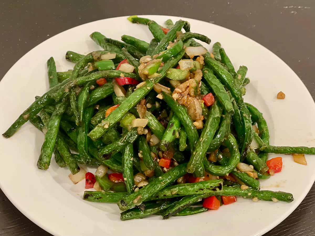 Stir-Fried Green Beans at Royal Taste Bistro，a Chinese Restaurant in Monterey Park