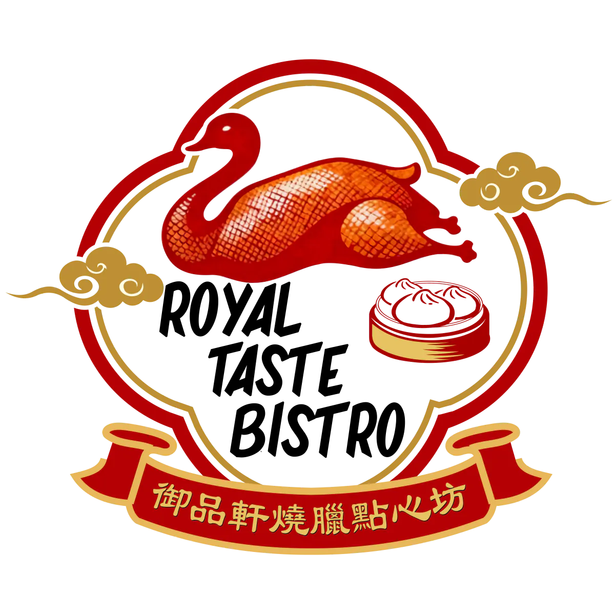 Logo featuring a red duck and Chinese characters on a black background.
